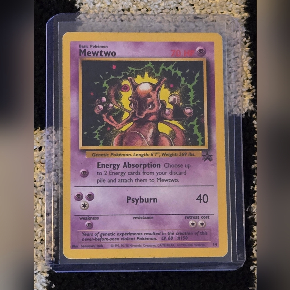 Pokemon Mewtwo  1995 Black Star Promo card 14 LV. 60 #150